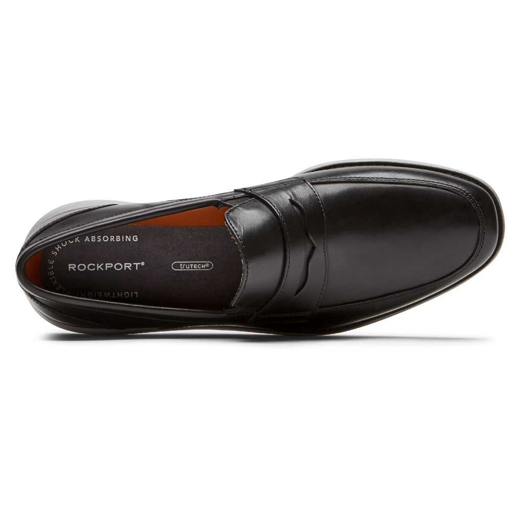 Rockport Mens Loafers Black - Garett Penny - UK 279-OTQAZP